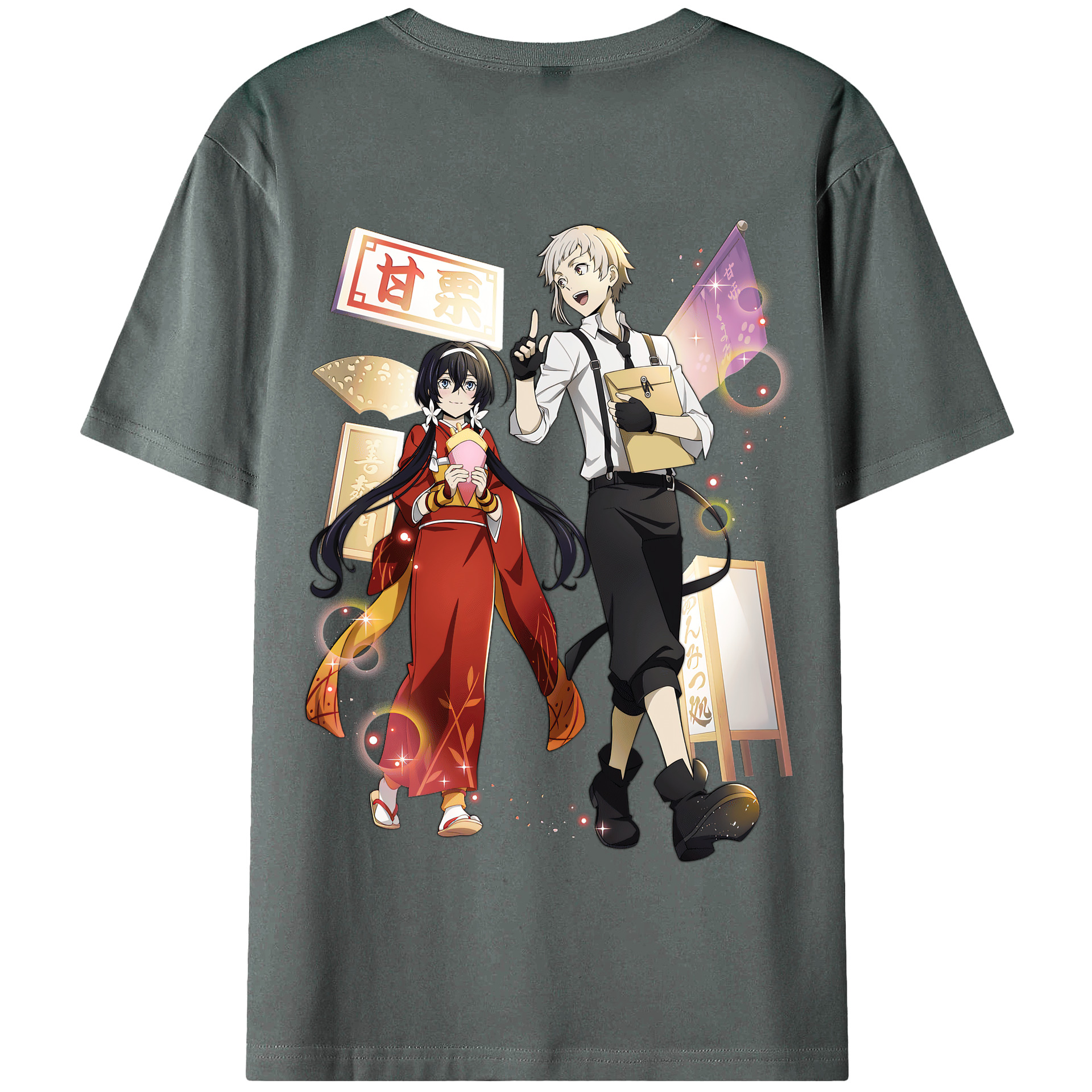 （画像用） 文豪ストレイドッグス Bungo Stray Dogs 綿100％半袖Tシャツ（背面プリント）